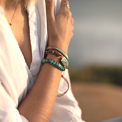Moa™ | Bracelet guérisseur avec turquoise et jaspe