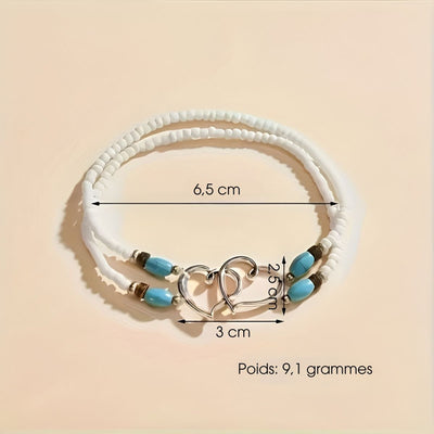 Océana™ | Bracelet de Cheville Bohème avec Perles de Rocaille | Lot de 3 Pièces
