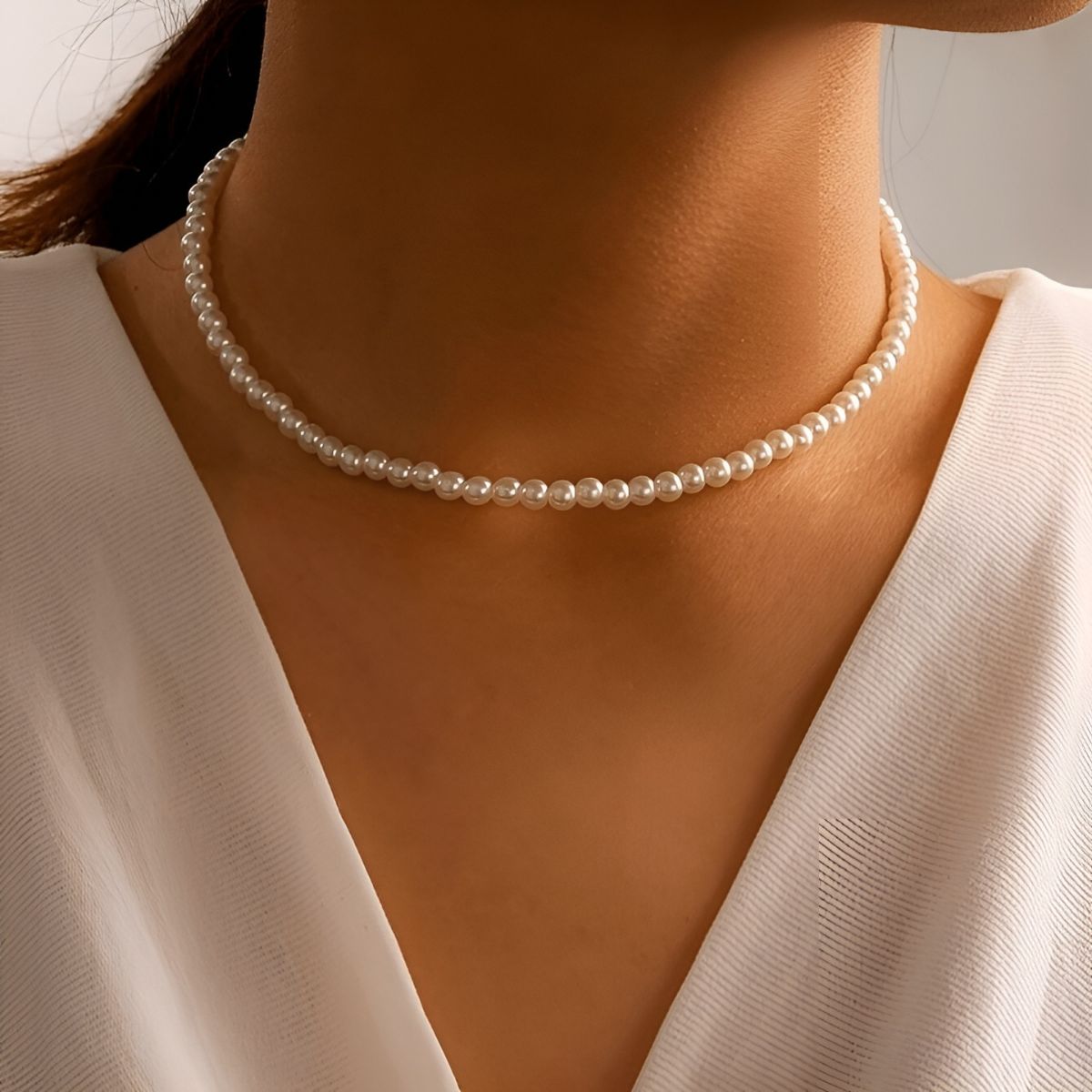 Jeanne-Marie™ | Élégant Collier à un Rang de Perles