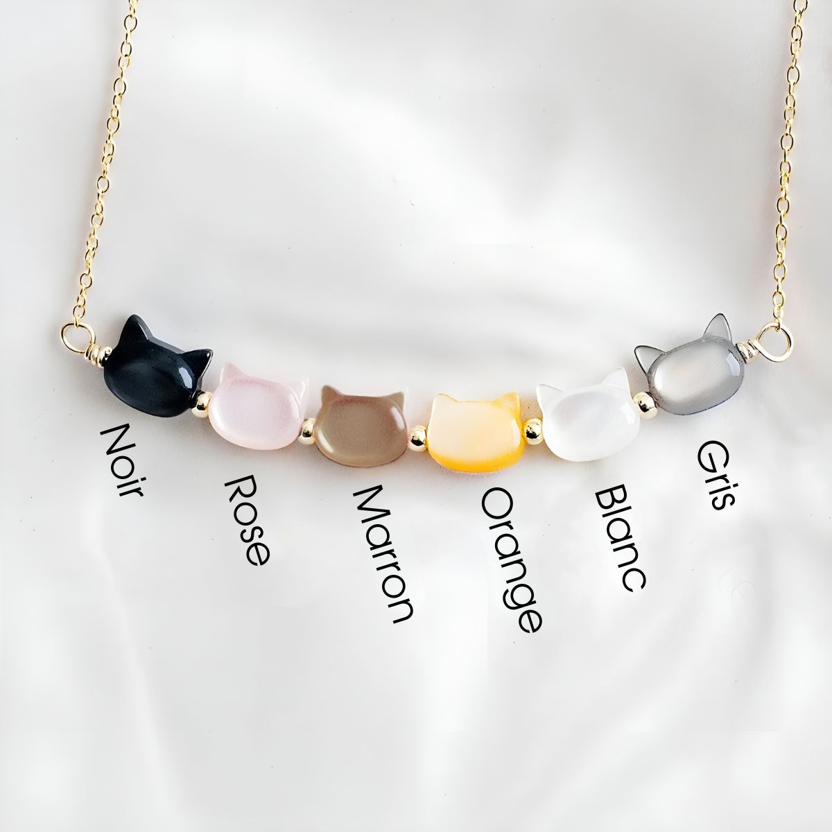 Miaura™ | Collier avec Pierre Précieuse en Forme de Chat