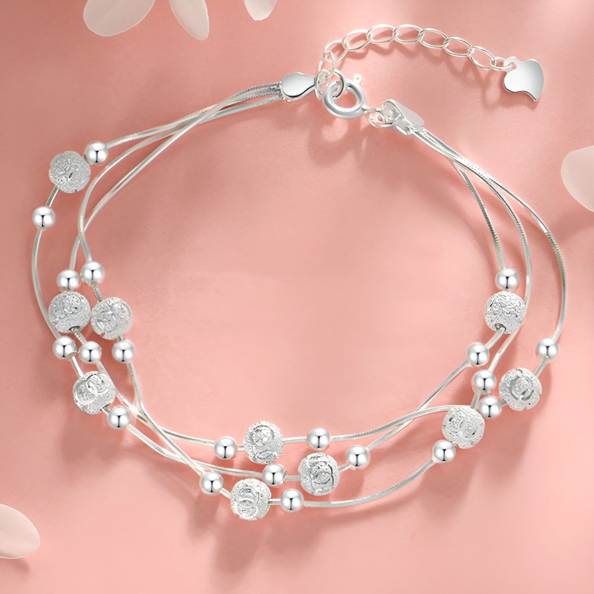 Clémence-Rose™ | Bracelet Porte-Bonheur en Argent
