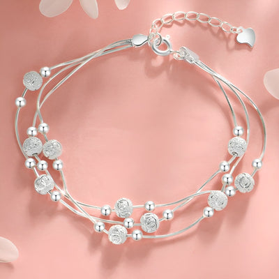 Clémence-Rose™ | Bracelet Porte-Bonheur en Argent