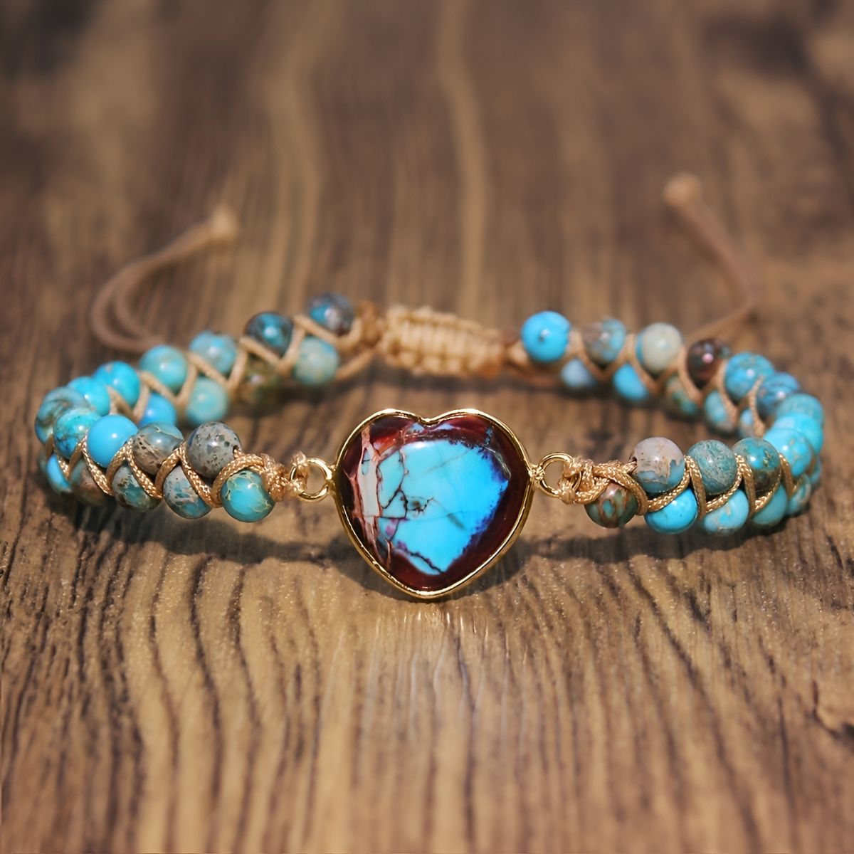 Zénaïde™ | Bracelet Ajustable Boho-Chic pour le Chakra du Cœur