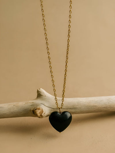 Zélie™ | Collier Coeur Onyx Noir