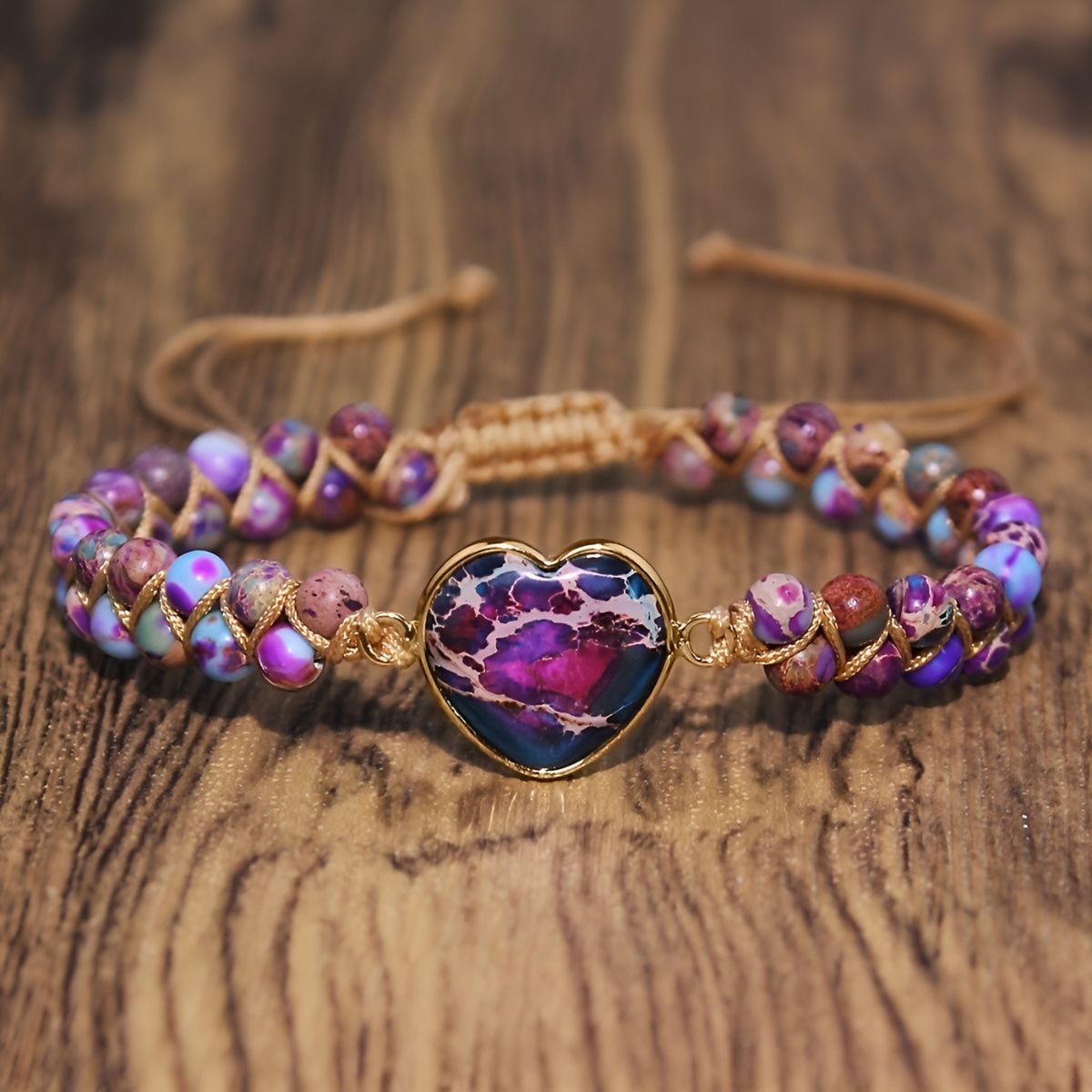 Zénaïde™ | Bracelet Ajustable Boho-Chic pour le Chakra du Cœur