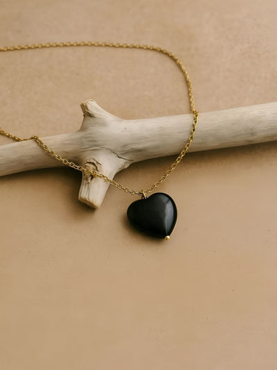 Zélie™ | Collier Coeur Onyx Noir