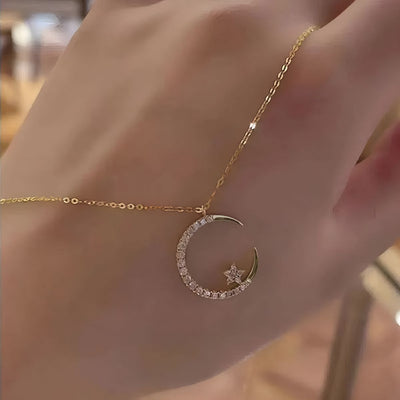 Lunéria™ | Collier Lune et Étoiles