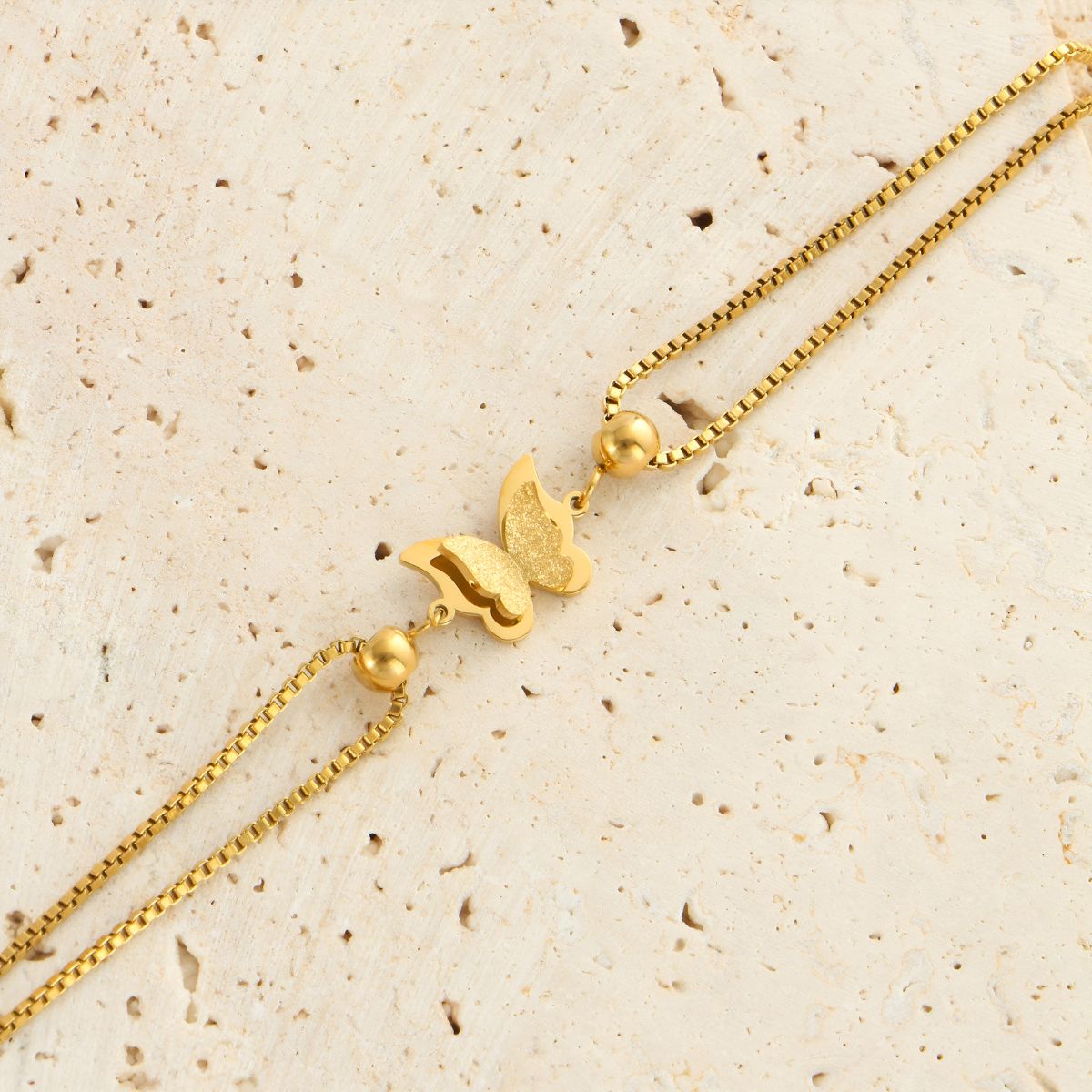 Sybille™ | Bracelet de Cheville Papillon Givré