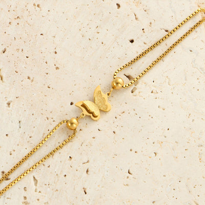 Sybille™ | Bracelet de Cheville Papillon Givré