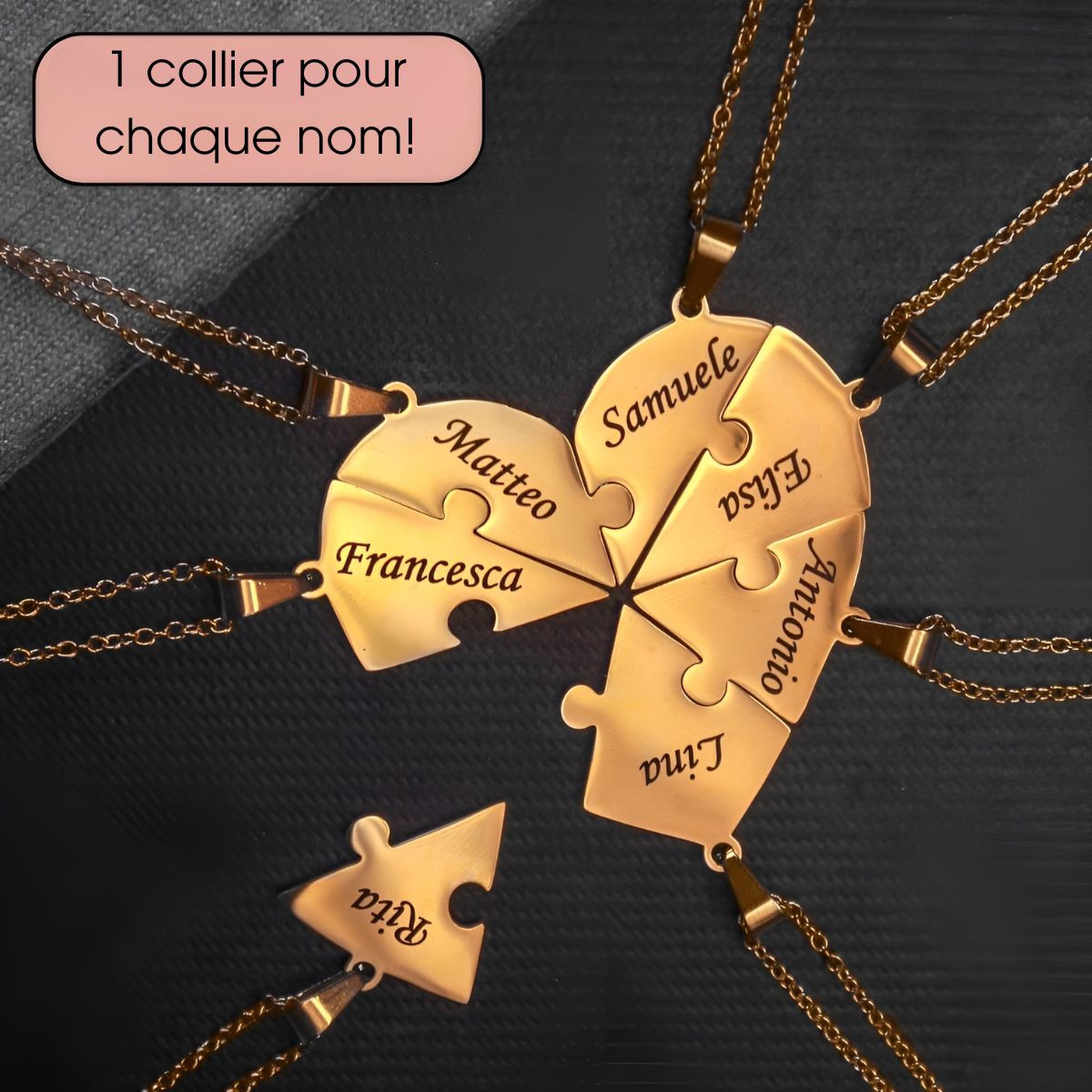 Unisson™ | Collier Puzzle Cœur