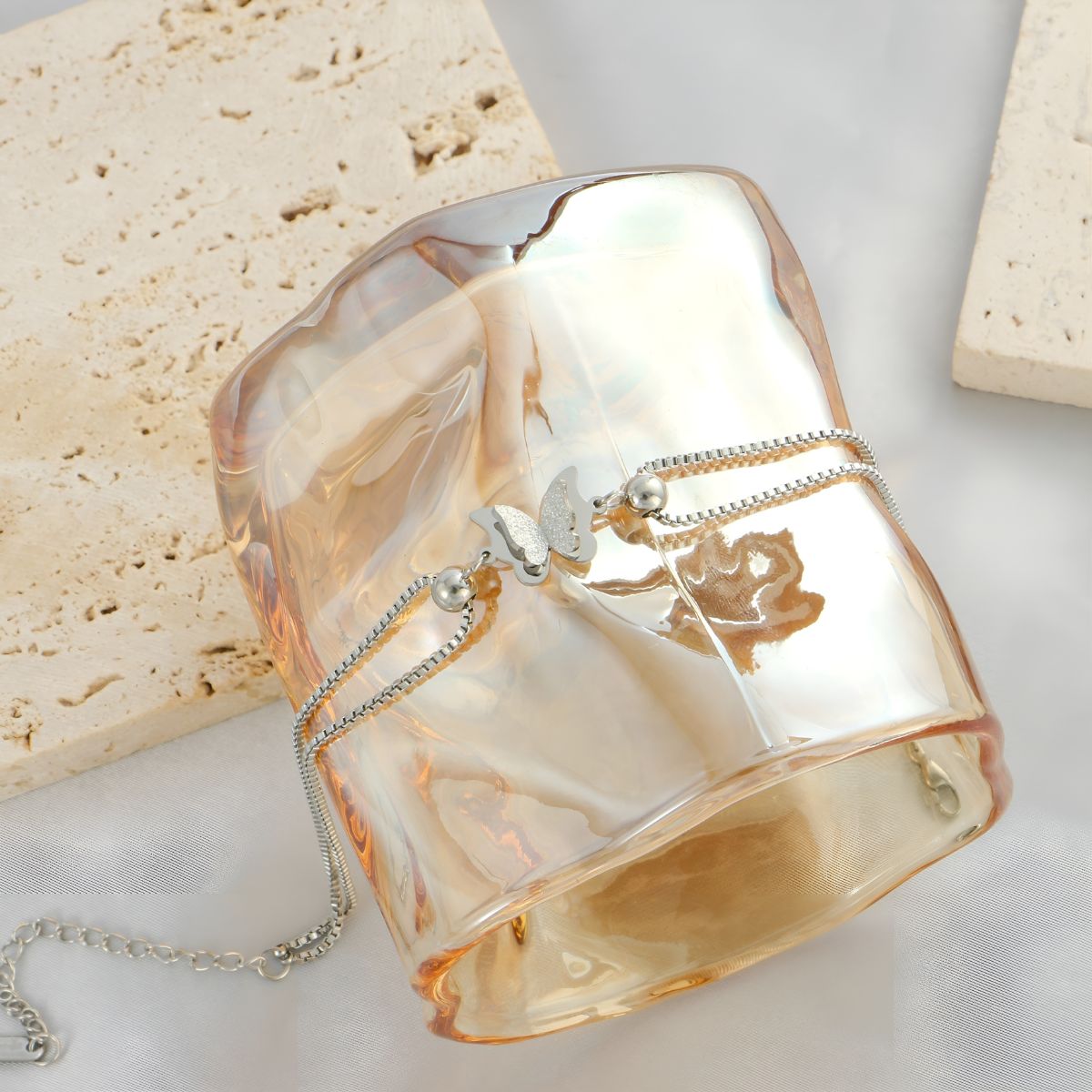 Sybille™ | Bracelet de Cheville Papillon Givré