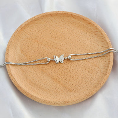 Sybille™ | Bracelet de Cheville Papillon Givré