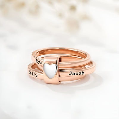 Amoria™ | Bague Personnalisée avec Noms Gravés