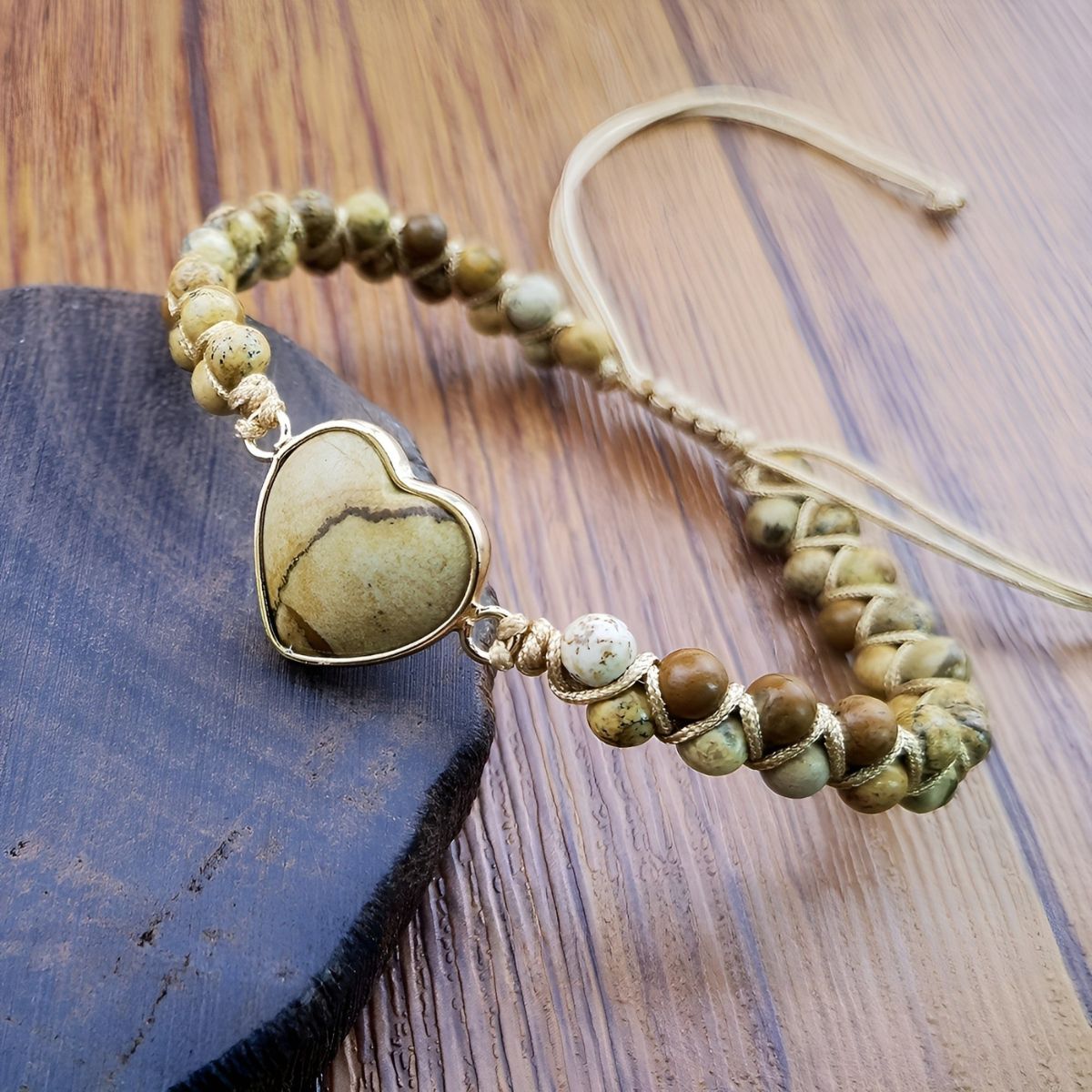 Zénaïde™ | Bracelet Ajustable Boho-Chic pour le Chakra du Cœur