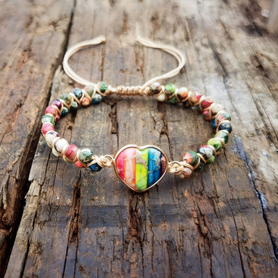 Zénaïde™ | Bracelet Ajustable Boho-Chic pour le Chakra du Cœur
