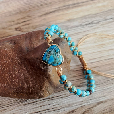 Zénaïde™ | Bracelet Ajustable Boho-Chic pour le Chakra du Cœur