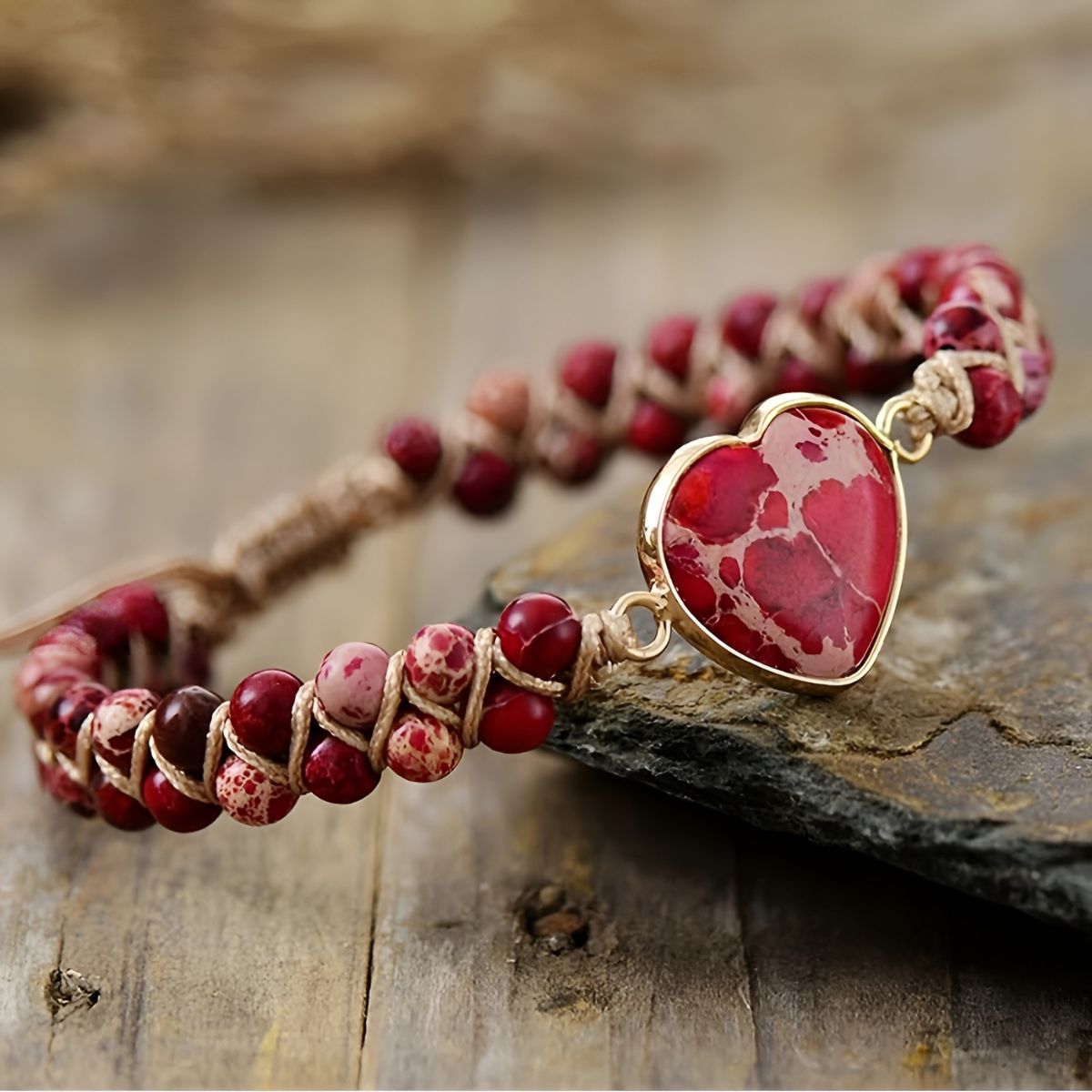 Zénaïde™ | Bracelet Ajustable Boho-Chic pour le Chakra du Cœur