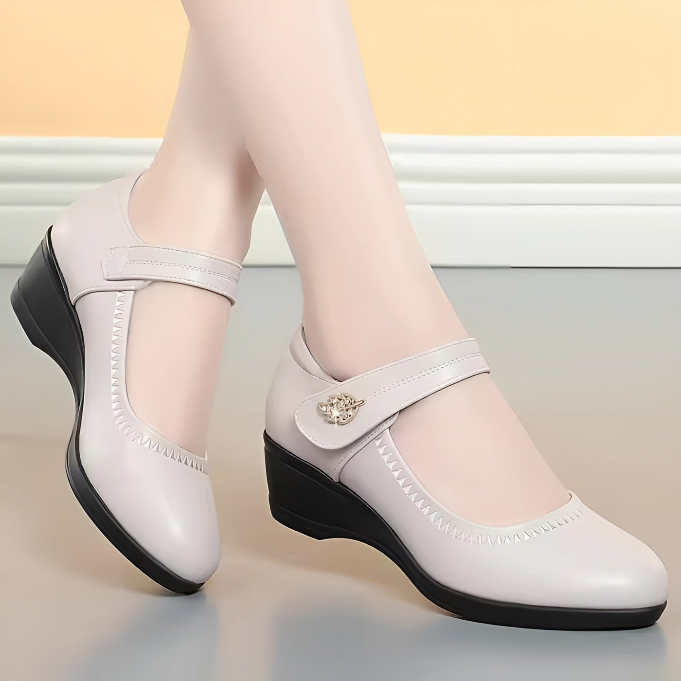 Élina-Rose™ | Chaussures Souples en Cuir PU
