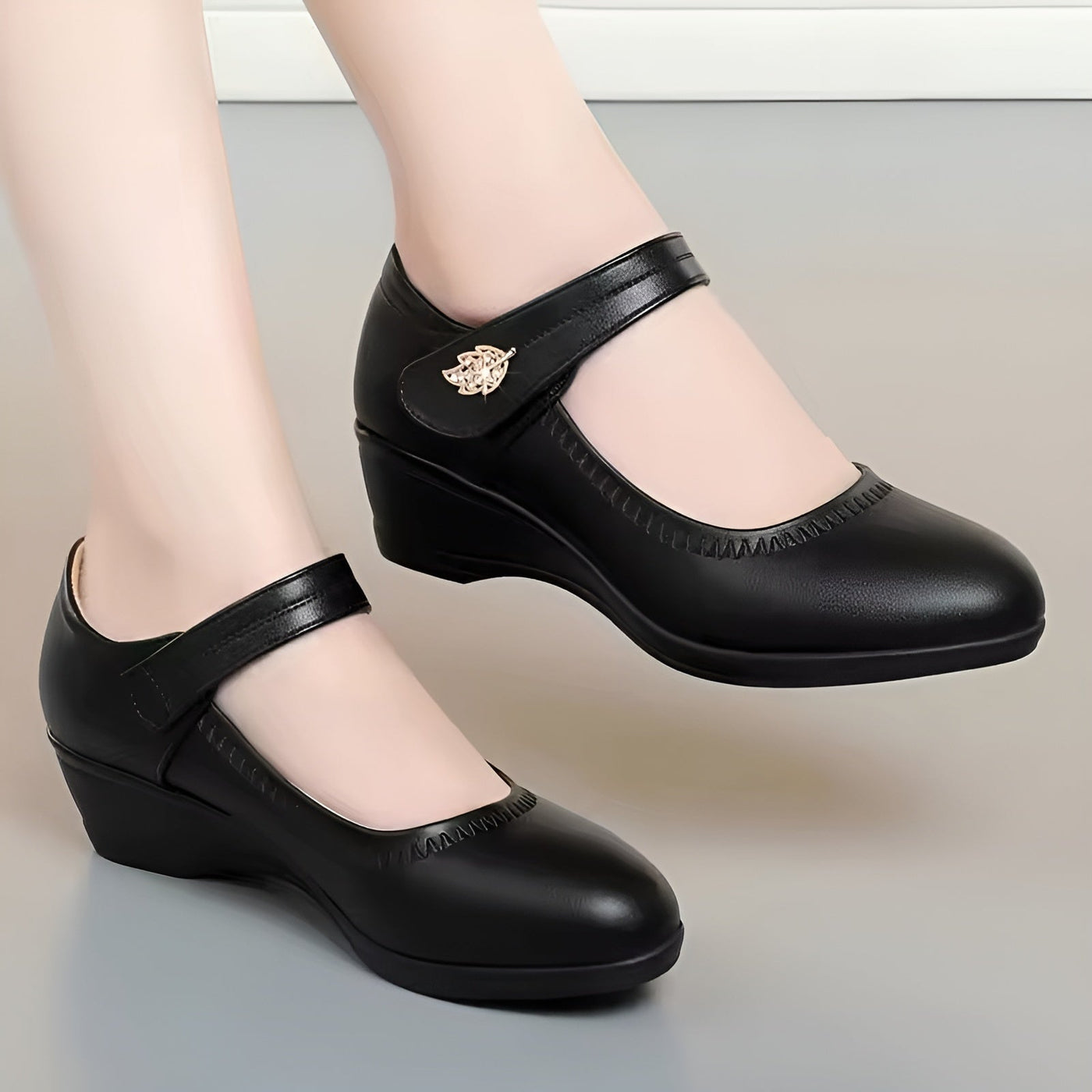 Élina-Rose™ | Chaussures Souples en Cuir PU