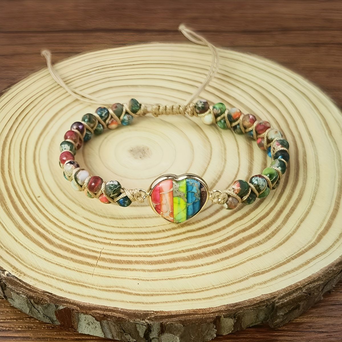 Zénaïde™ | Bracelet Ajustable Boho-Chic pour le Chakra du Cœur