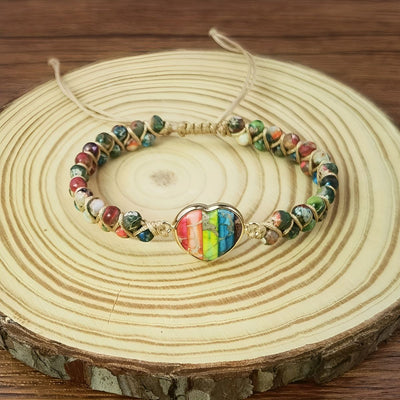Zénaïde™ | Bracelet Ajustable Boho-Chic pour le Chakra du Cœur