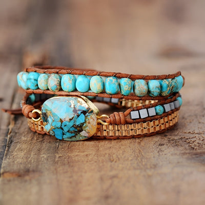 Moa™ | Bracelet guérisseur avec turquoise et jaspe